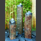 Basaltsäulen 3er Brunnenset poliert 75cm