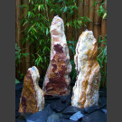 3 Quellstein Monolithen bruchrauer Onyx 80cm