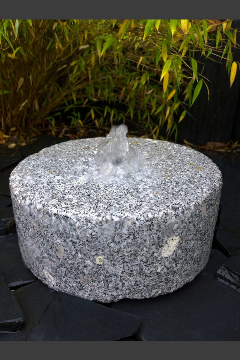 Gastvrijheid wijs ga winkelen Compleetset fontein Molensteen grijs Graniet 30cm - Waterornamenten -  Monolithique