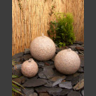 3 Bronsteen Ballen rood Graniet 40/30/20cm